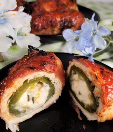 Air Fryer Barbecue Bacon Wrapped Chicken Jalapeño Poppers